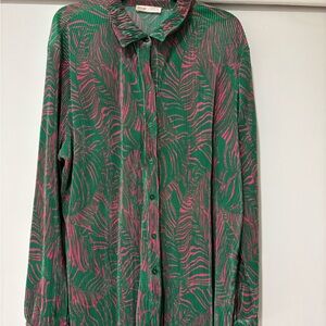 Women Green and Pink Patterned Blouse